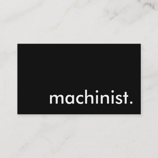 machinist. business card (Front)