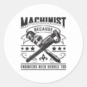 Machinist CNC Machinist Machine Job Funny Gift Classic Round Sticker