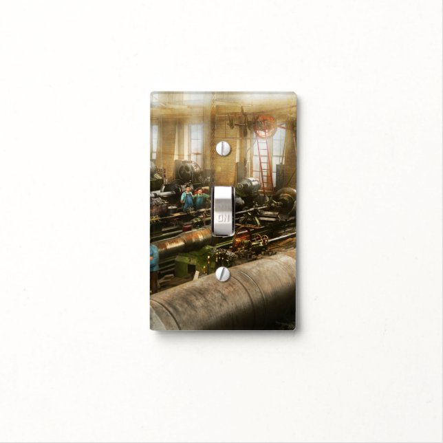 Machinist - Gun - Check out these big guns 1917 Light Switch Cover (In Situ)