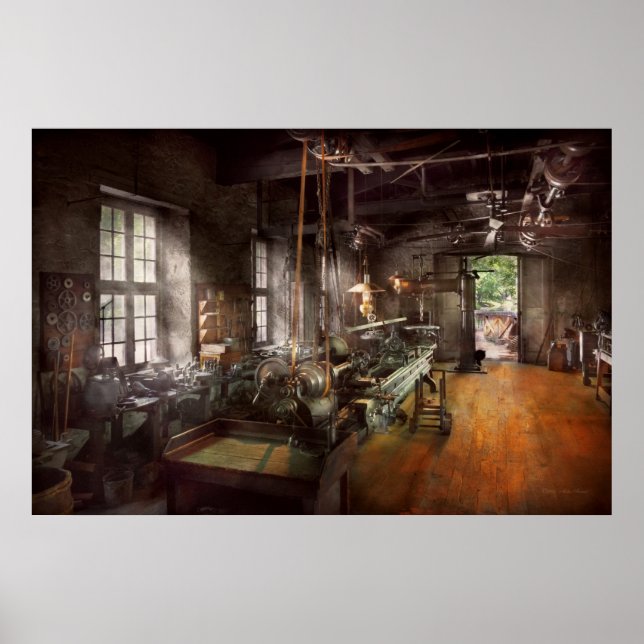 Machinist - Lathe - A long lathe Poster (Front)