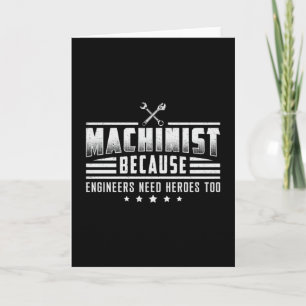 Machinist Machine CNC Machinist Mechanic Gift Idea Card