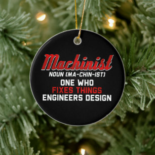 Machinist Noun Machinist Meaning engineer Gifts Ceramic Ornament