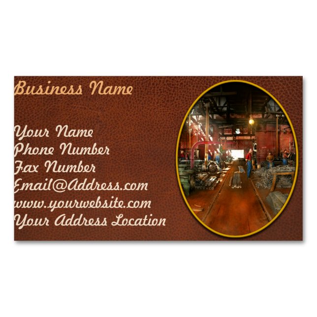 Machinist - Pumping out parts 1905 Business Card Magnet (Front)
