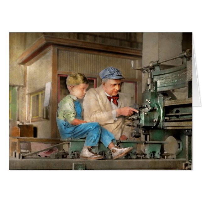 Machinist - Spending time with grandpa 1921 Card (Front Horizontal)