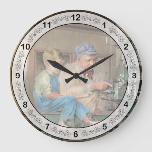 Machinist - Spending time with grandpa 1921 Large Clock