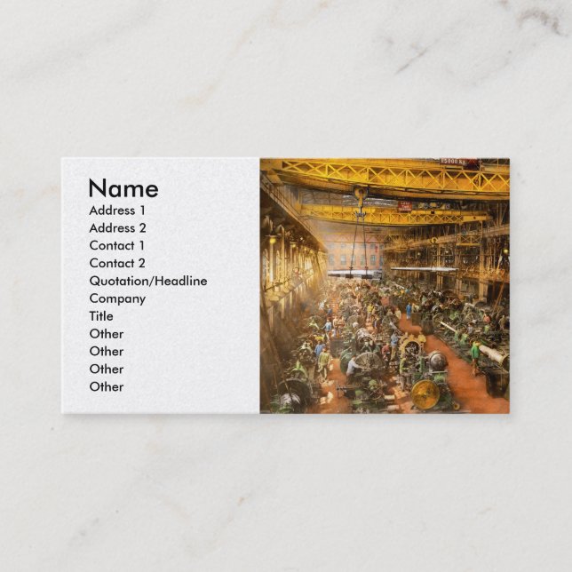 Machinist - War - At the cannon factory 1917 Business Card (Front)