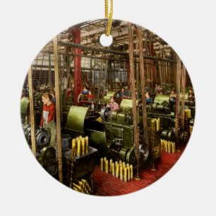 Machinist - War - Belts and Bombs 1916 Ceramic Ornament