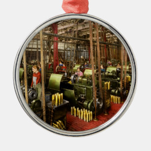 Machinist - War - Belts and Bombs 1916 Metal Ornament