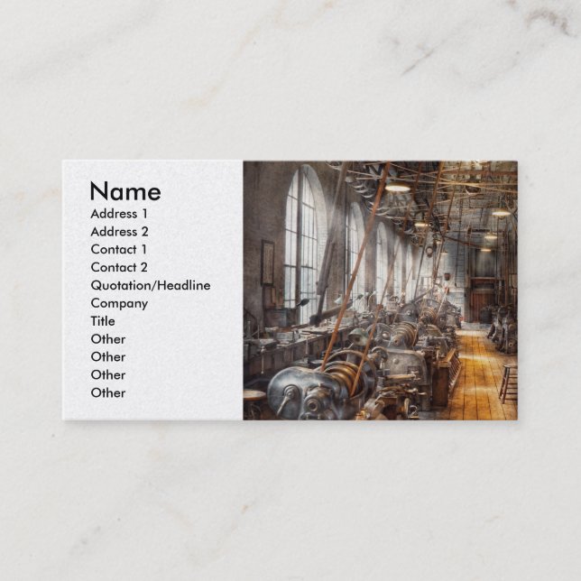 Machinist - Welcome to the workshop Business Card (Front)