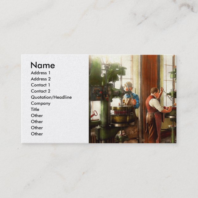 Machinist - When precision matters 1919 Business Card (Front)