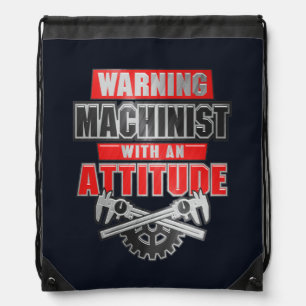Machinist With An Attitude Mechanical Engineer Drawstring Bag