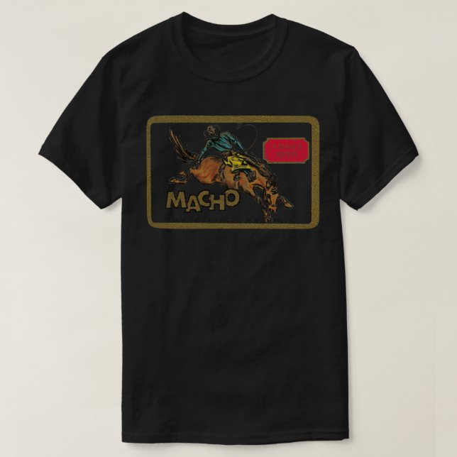 Macho Beer Retro Defunct Breweriana T-Shirt (Design Front)