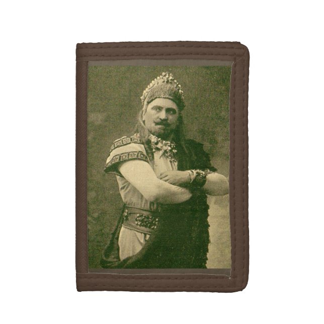 macho macho man in sepia trifold wallet (Front Vertical)