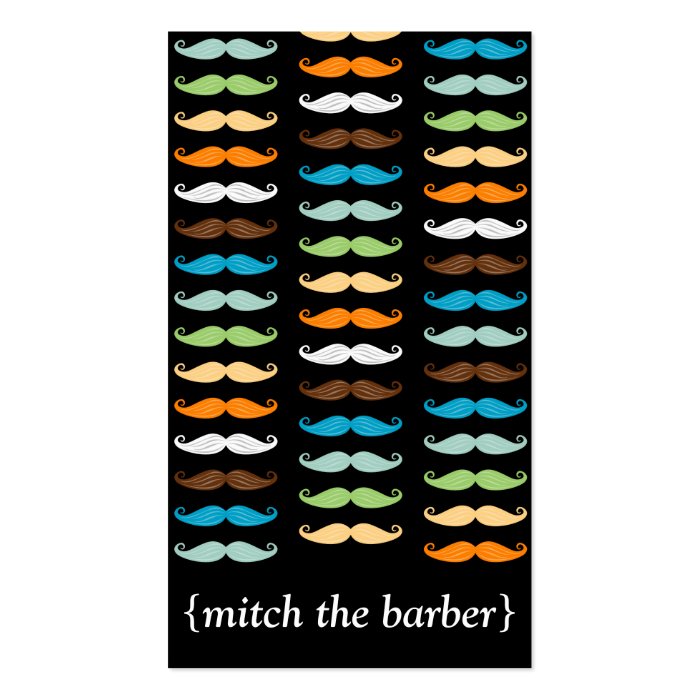 Macho Mustaches Vertical Bizcard Business Card Templates