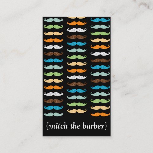 Macho Mustaches Vertical Bizcard Business Card Templates