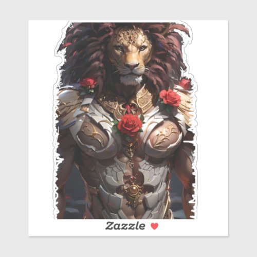 Macho Valentine lion AI generated image Sticker