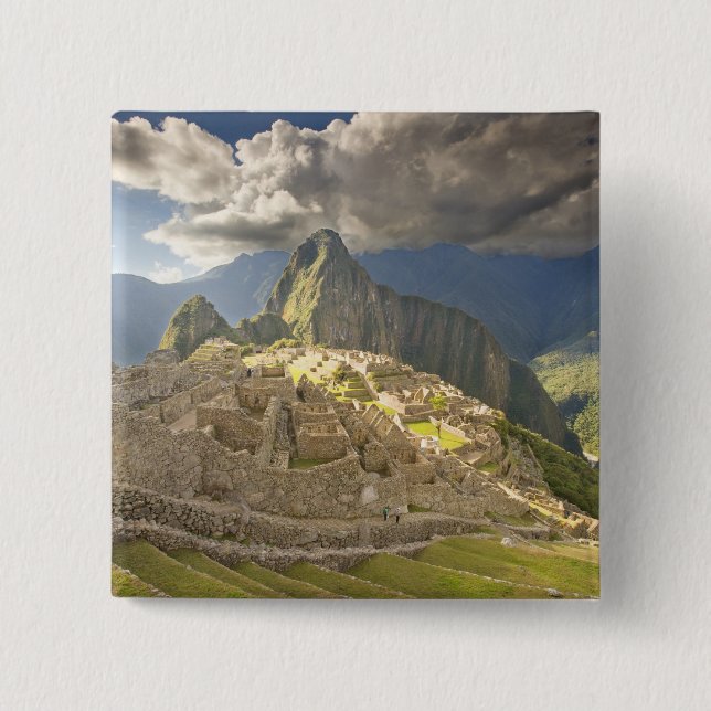 Machu Picchu, ancient ruins, UNESCO world 2 Pinback Button (Front)