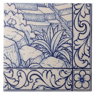 Machu Picchu Azulejo Mural 6 of 6 Bottom Right Ceramic Tile