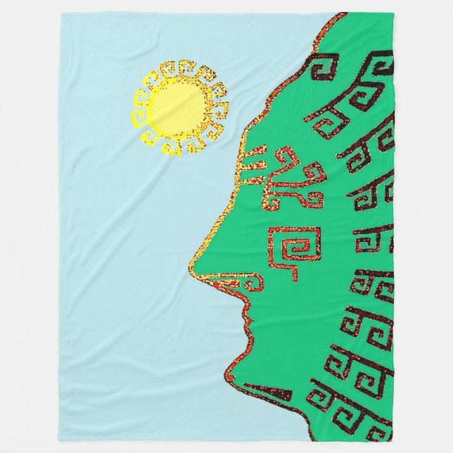 Machu Picchu Cusco Peru Drawing Fleece Blanket (Front)