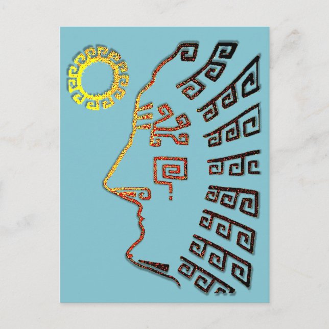 Machu Picchu Cusco Peru on Light Blue Postcard (Front)