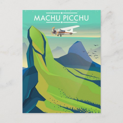 machu picchu Flight travel poster Postcard