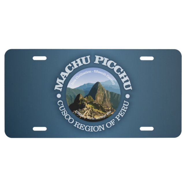 Machu Picchu License Plate (Front)