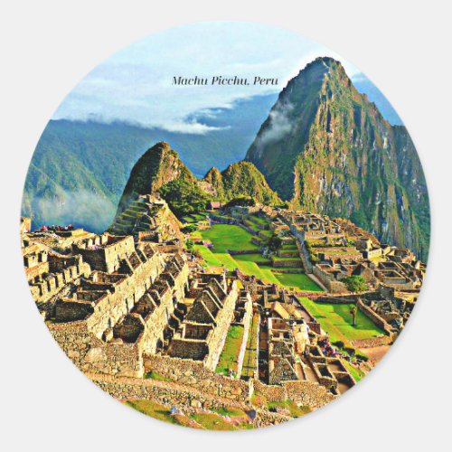 Machu Picchu Peru Classic Round Sticker