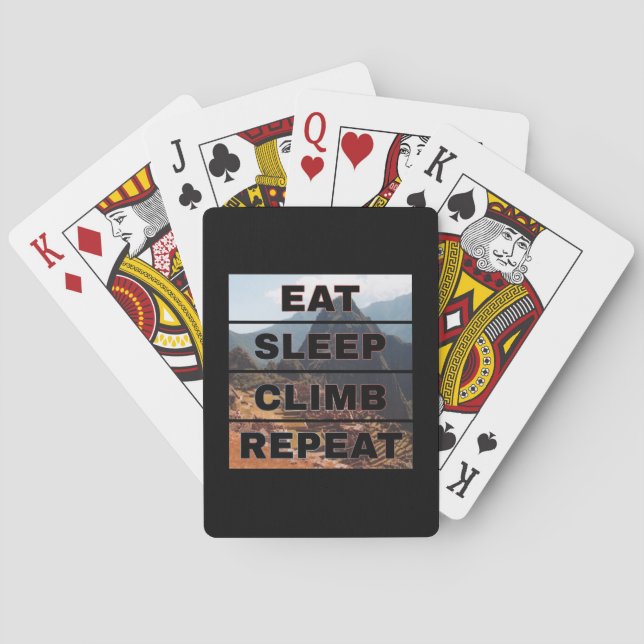 Machu Picchu Peru - Eat Sleep Climb Repeat Poker Cards (Back)