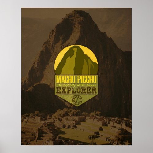 Machu Picchu Peru Explorer Travel Poster