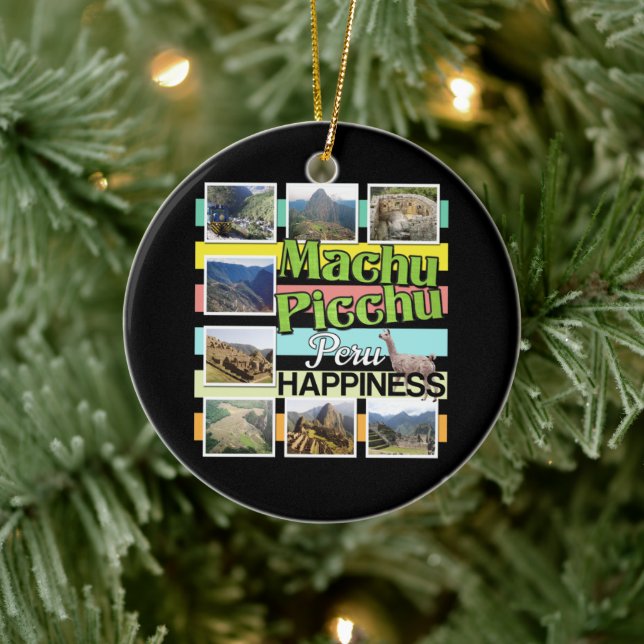 Machu Picchu Peru Happiness Ceramic Ornament (Tree)