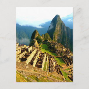machu picchu peru inca postcard