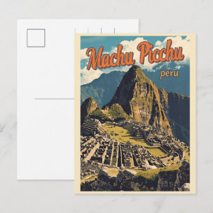 Machu Picchu Peru local old woman gifts Holiday Postcard