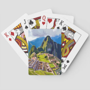 Machu Picchu Peru Painting Poker Cards