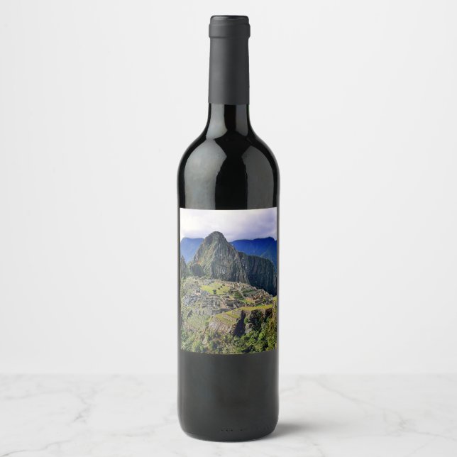 MACHU PICCHU - Peru - panorama Wine Label (Front)