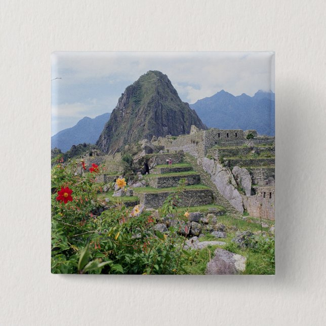 Machu Picchu, Peru Pinback Button (Front)