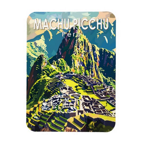 Machu Picchu Peru South America Travel Art Vintage Magnet