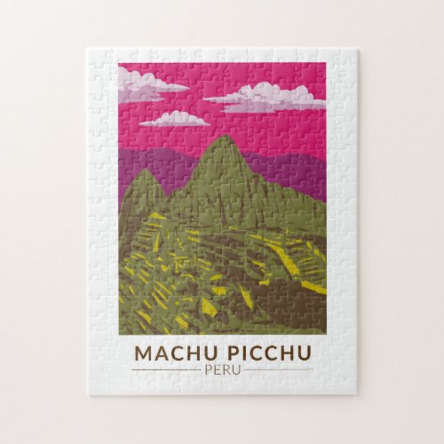 Machu Picchu Peru Travel Art Retro Jigsaw Puzzle