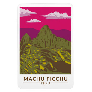 Machu Picchu Peru Travel Art Retro Magnet