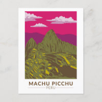 Machu Picchu Peru Travel Art Retro
