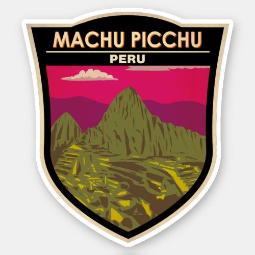 Machu Picchu Peru Travel Art Retro Sticker