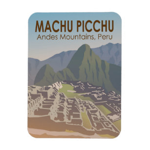 Machu Picchu Peru Travel Art Vintage Magnet