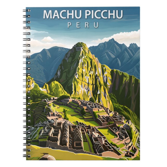 Machu Picchu Peru Vintage Travel Notebook (Front)