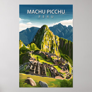 Machu Picchu Peru Vintage Travel Poster