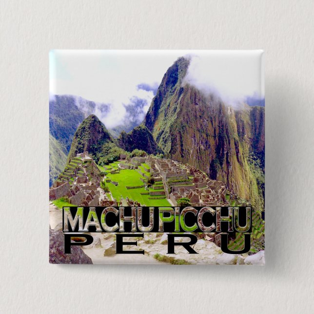 Machu Picchu Pinback Button (Front)