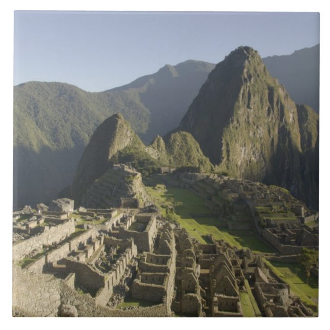 Machu Picchu, ruins of Inca city, Peru. Ceramic Tile (Front)