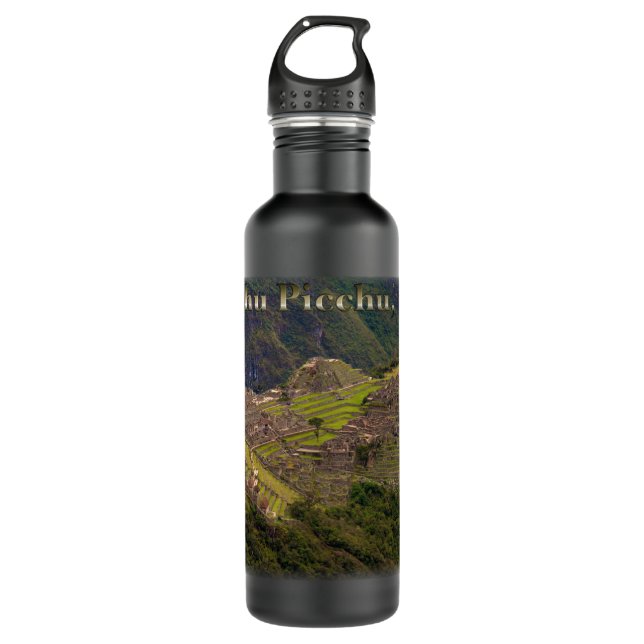 Machu Picchu Ruins, Peru Stainless Steel Water Bottle (Front)