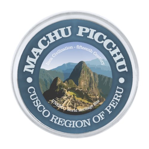 Machu Picchu Silver Finish Lapel Pin