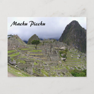 machu picchu view postcard
