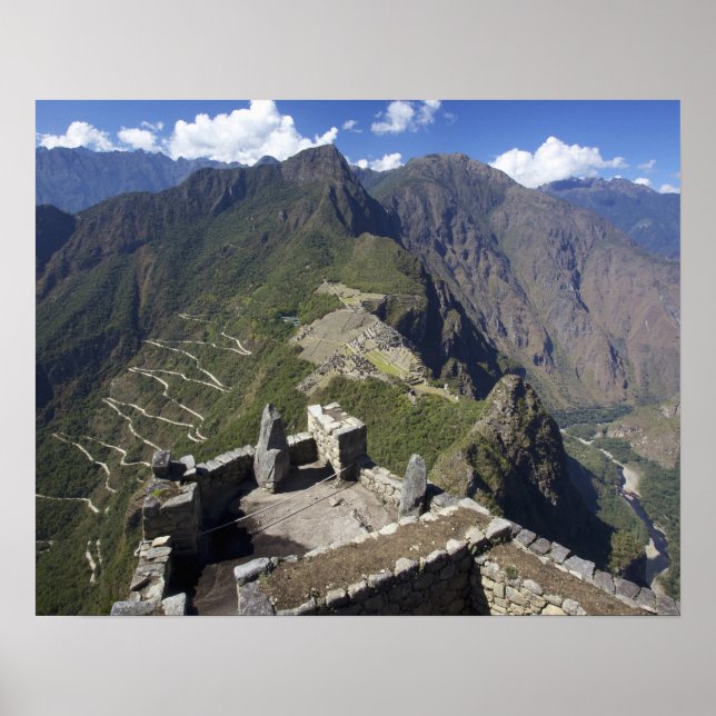 Machu Picchu viewed from Huayna Picchu peak, Poster (Front)