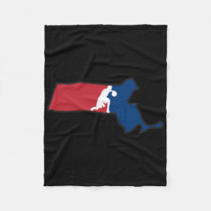 Machusetts Basketball (usa Colors) Fleece Blanket